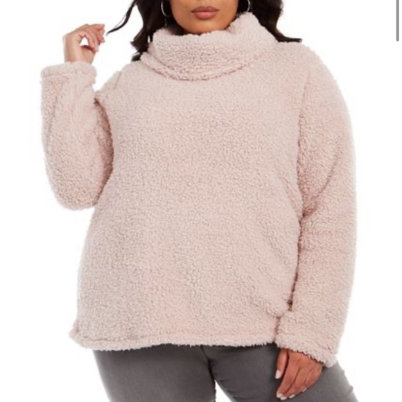 Style & co black cowlneck faux Sherpa pullover! - Picture 7 of 7